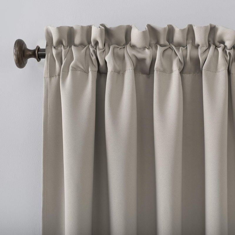 Sun Zero Easton Energy Saving Blackout Rod Pocket Curtain Panel, 40" x 84", Stone - Image 2